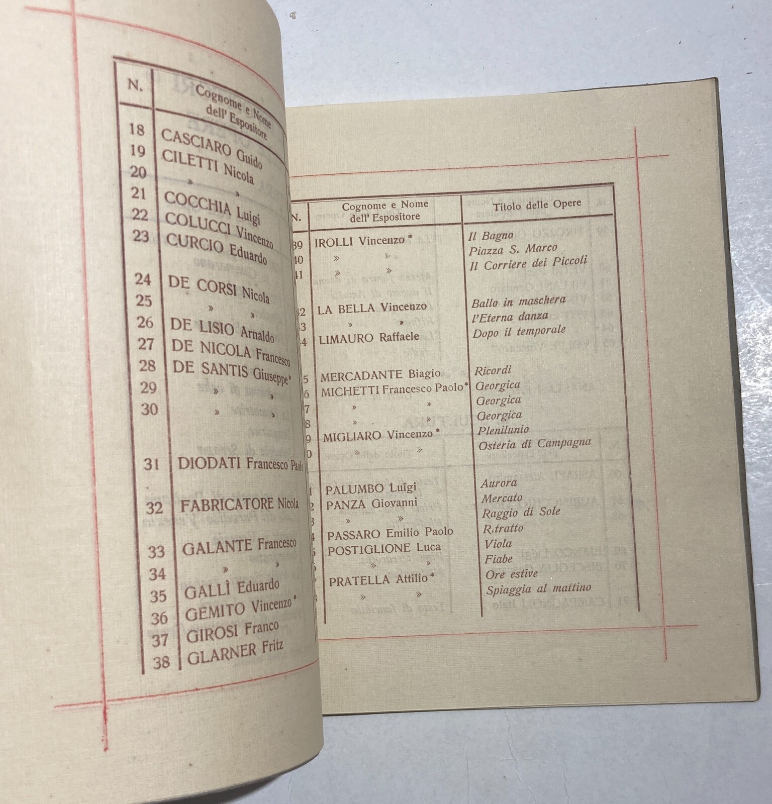 Napoli   Fiera Campionaria   1922   Catalogo Opere d'Arte