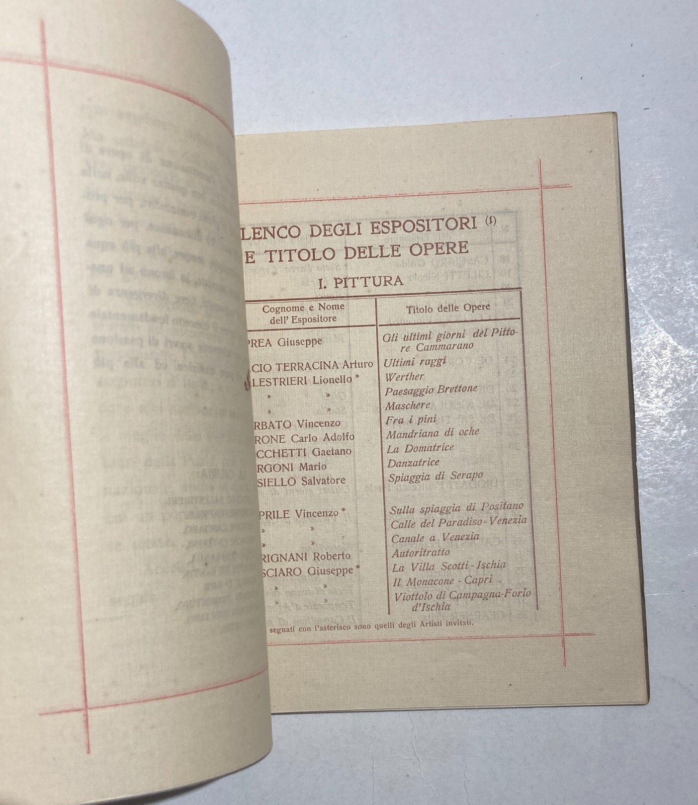 Napoli   Fiera Campionaria   1922   Catalogo Opere d'Arte