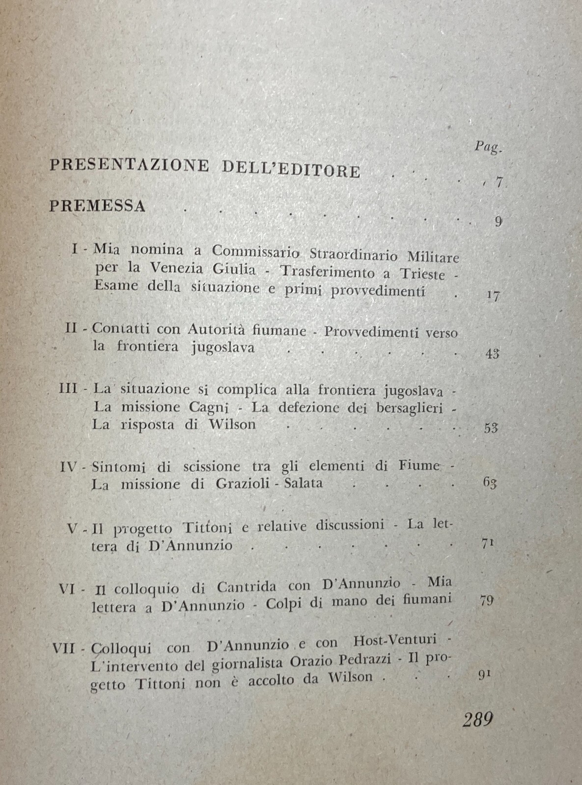 Pietro Badoglio, Rivelazioni Su Fiume   1946