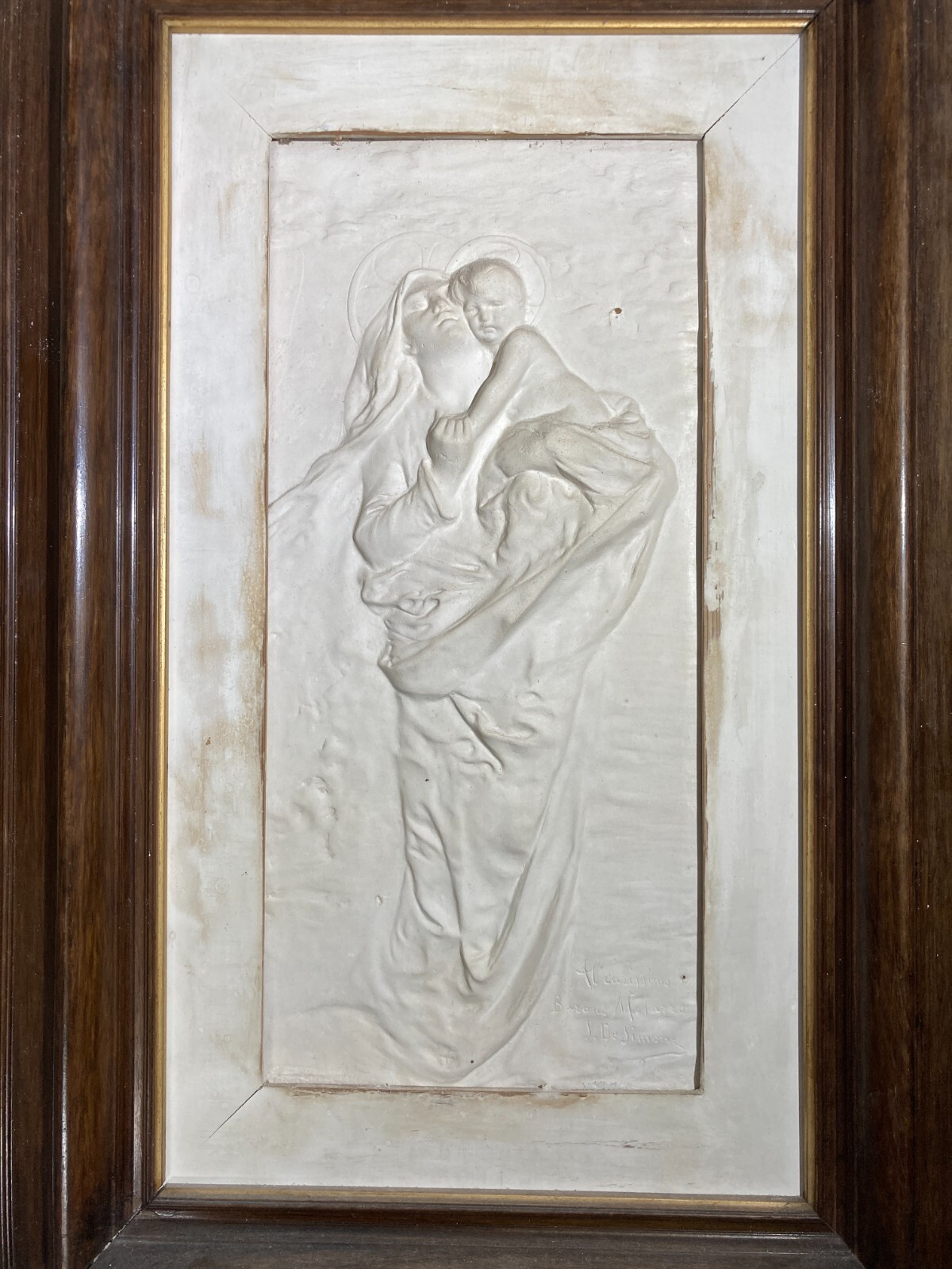 Scultura Madonna Con Bambino Di Salvatore De Simone, Dedicata Al Barone Melazzo