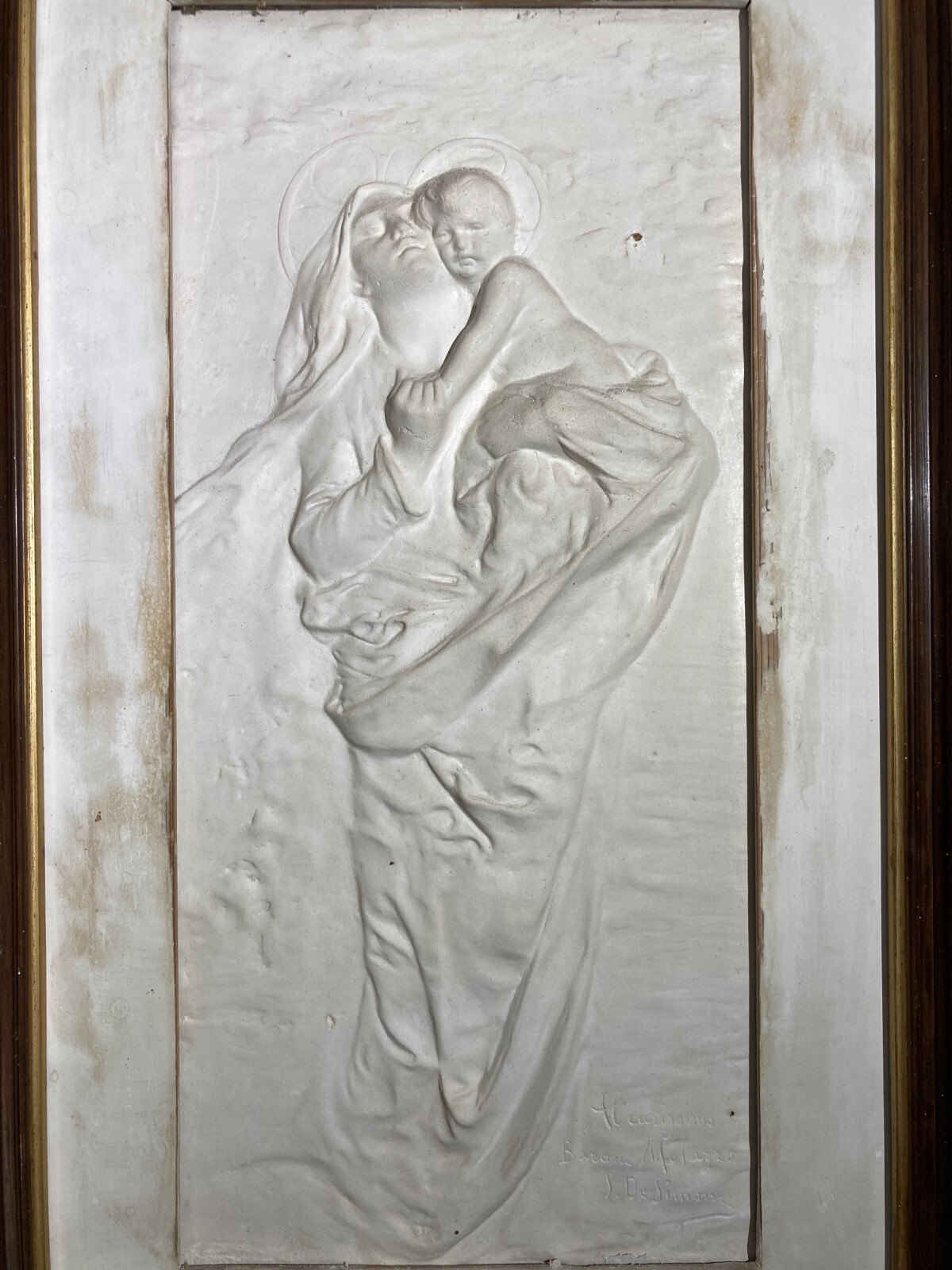 Scultura Madonna Con Bambino Di Salvatore De Simone, Dedicata Al Barone Melazzo