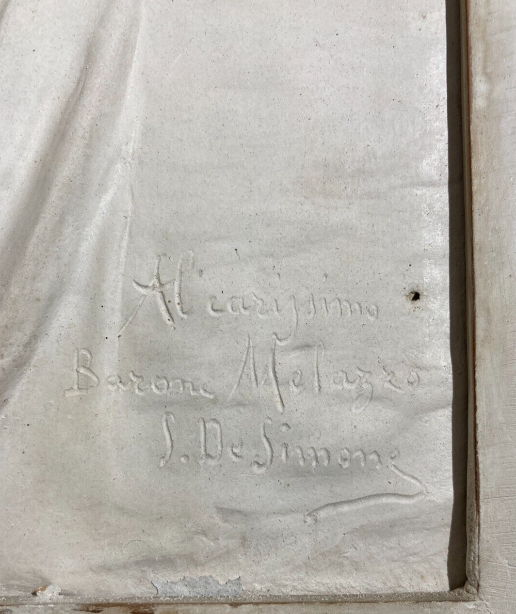 Scultura Madonna Con Bambino Di Salvatore De Simone, Dedicata Al Barone Melazzo