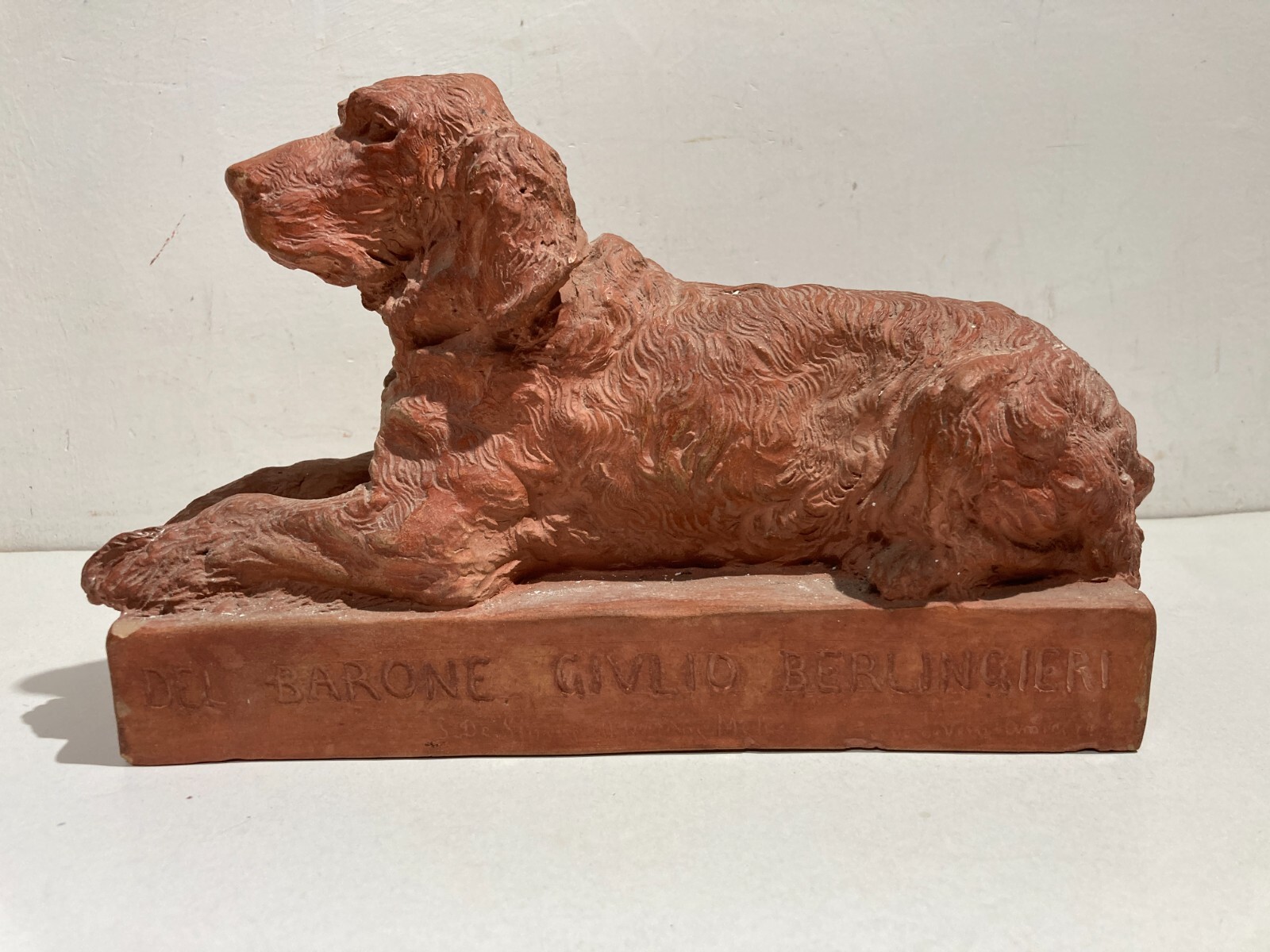 Scultura In Terracotta Cane Setter Laverack Di Salvatore De Simone, 1926