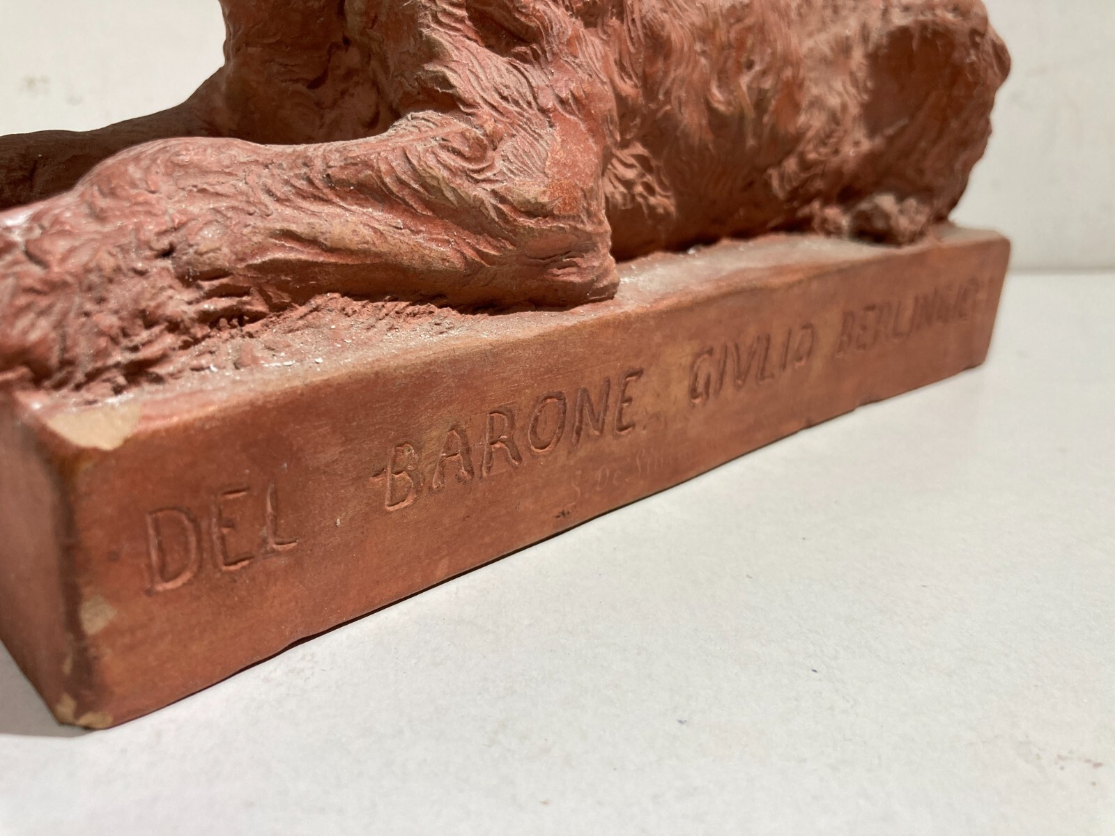 Scultura In Terracotta Cane Setter Laverack Di Salvatore De Simone, 1926