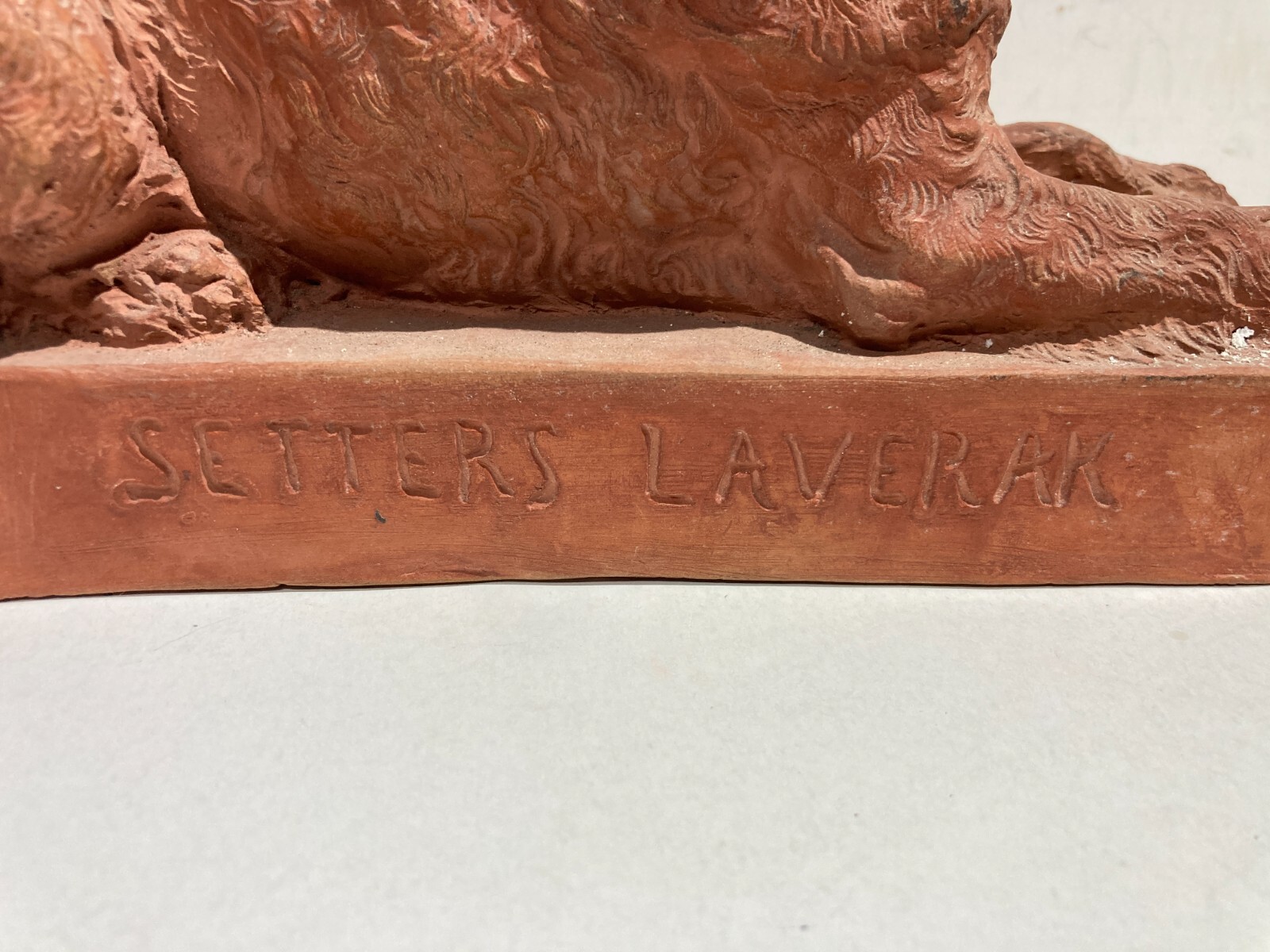 Scultura In Terracotta Cane Setter Laverack Di Salvatore De Simone, 1926