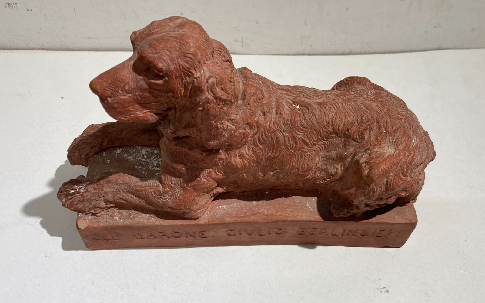 Scultura In Terracotta Cane Setter Laverack Di Salvatore De Simone, 1926
