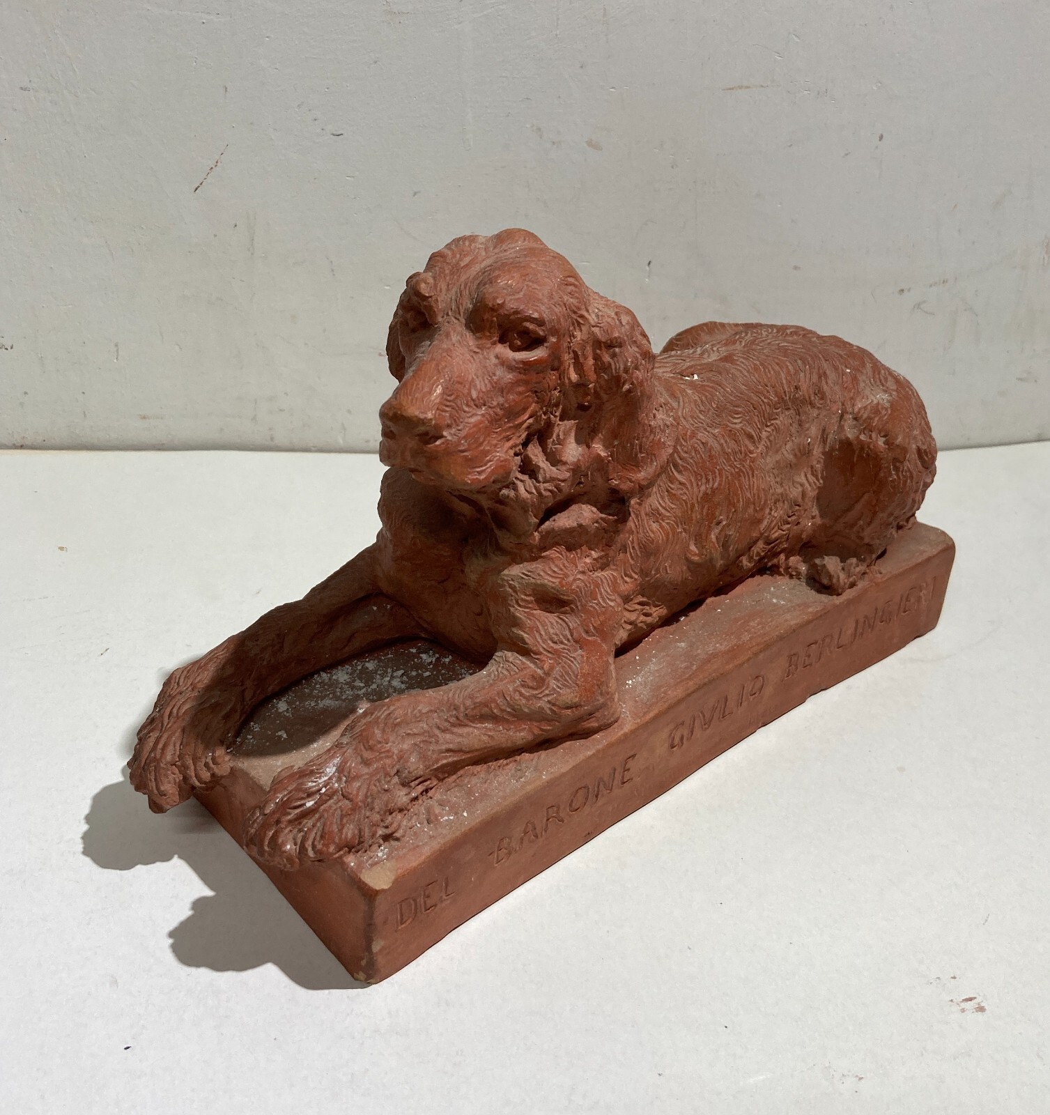 Scultura In Terracotta Cane Setter Laverack Di Salvatore De Simone, 1926