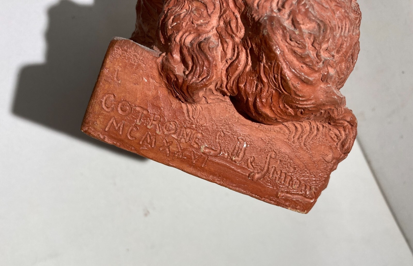 Scultura In Terracotta Cane Setter Laverack Di Salvatore De Simone, 1926