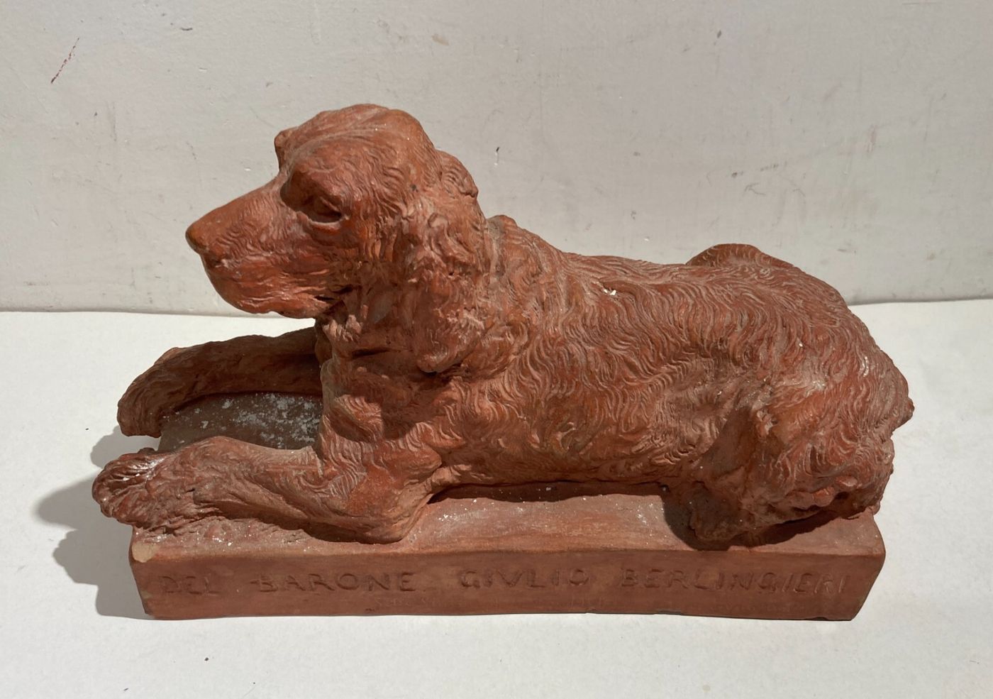 Scultura In Terracotta Cane Setter Laverack Di Salvatore De Simone, 1926