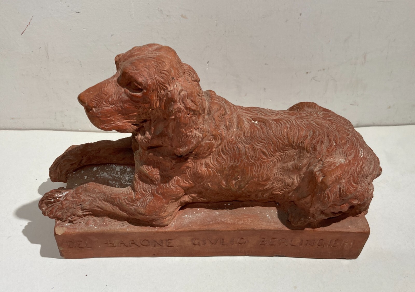 Scultura In Terracotta Cane Setter Laverack Di Salvatore De Simone, 1926