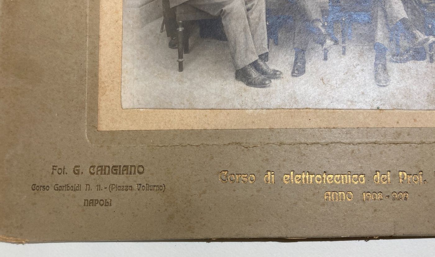 Napoli. Antica Fotografia Del Corso Di Elettrotecnica Del Prof. Lombardi. Foto Cangiano