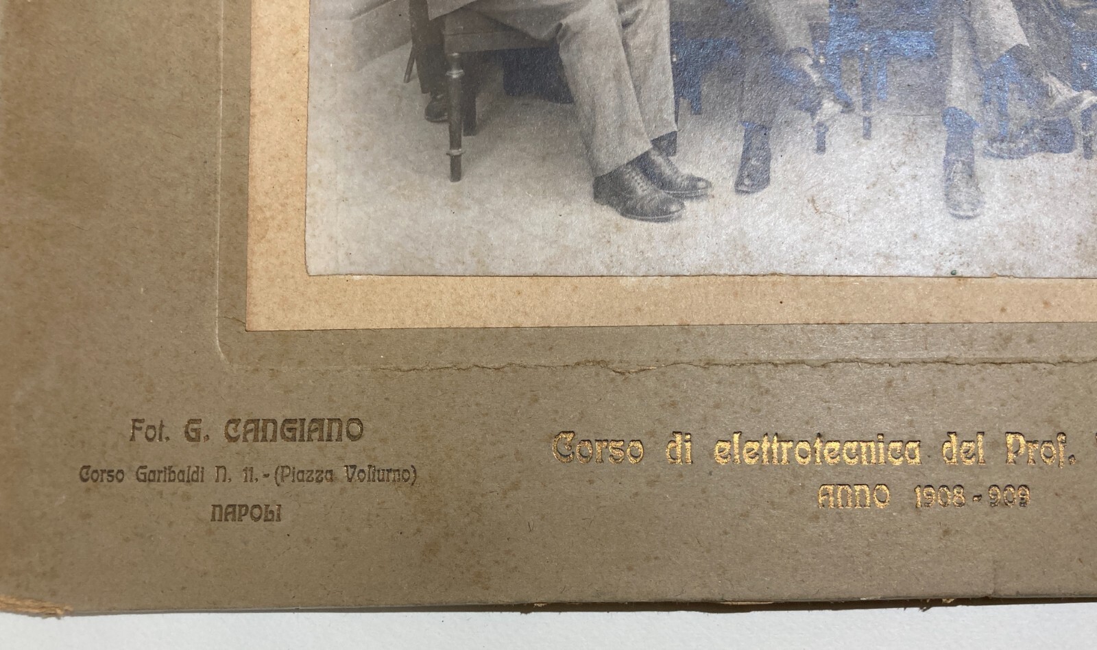 Napoli. Antica Fotografia Del Corso Di Elettrotecnica Del Prof. Lombardi. Foto Cangiano