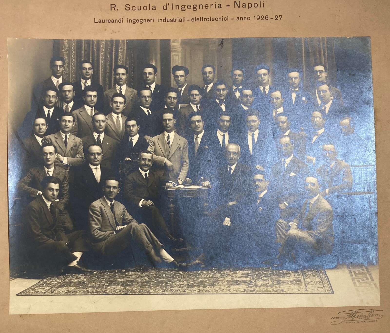 Fotografia Antica, Napoli: Laureandi In Ingegneria Elettrotecnica, Foto Pesce, 1927