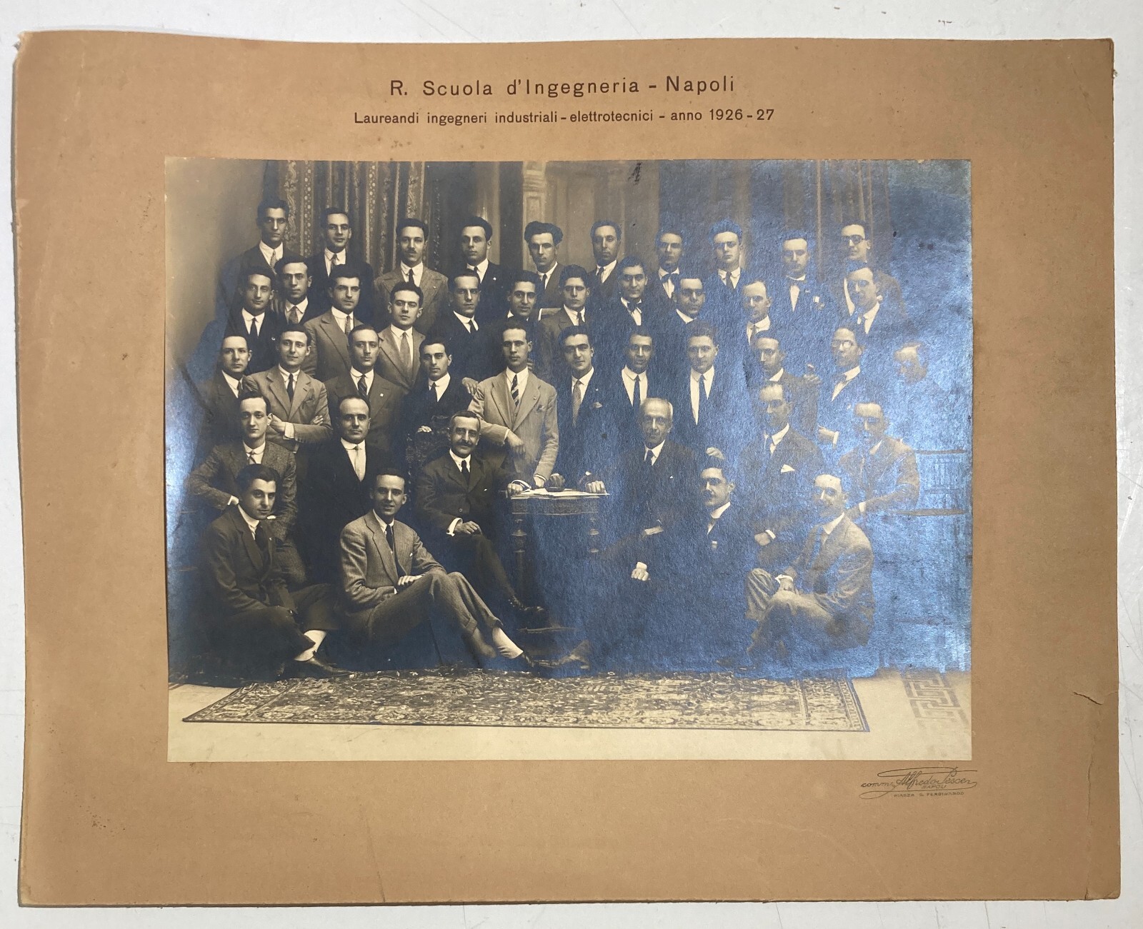 Fotografia Antica, Napoli: Laureandi In Ingegneria Elettrotecnica, Foto Pesce, 1927