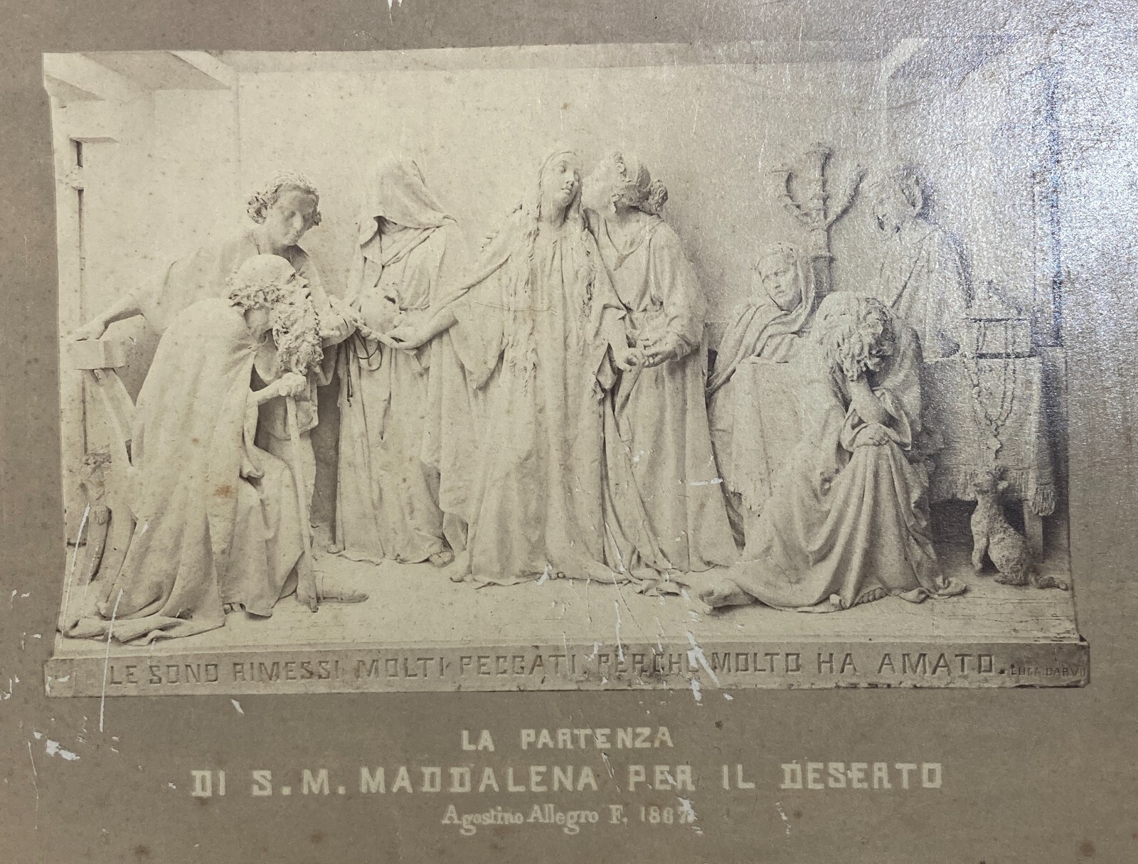 Arte, Scultura, Artista Agostino Allegro, Genova, Foto Originale Antica Con Dedica