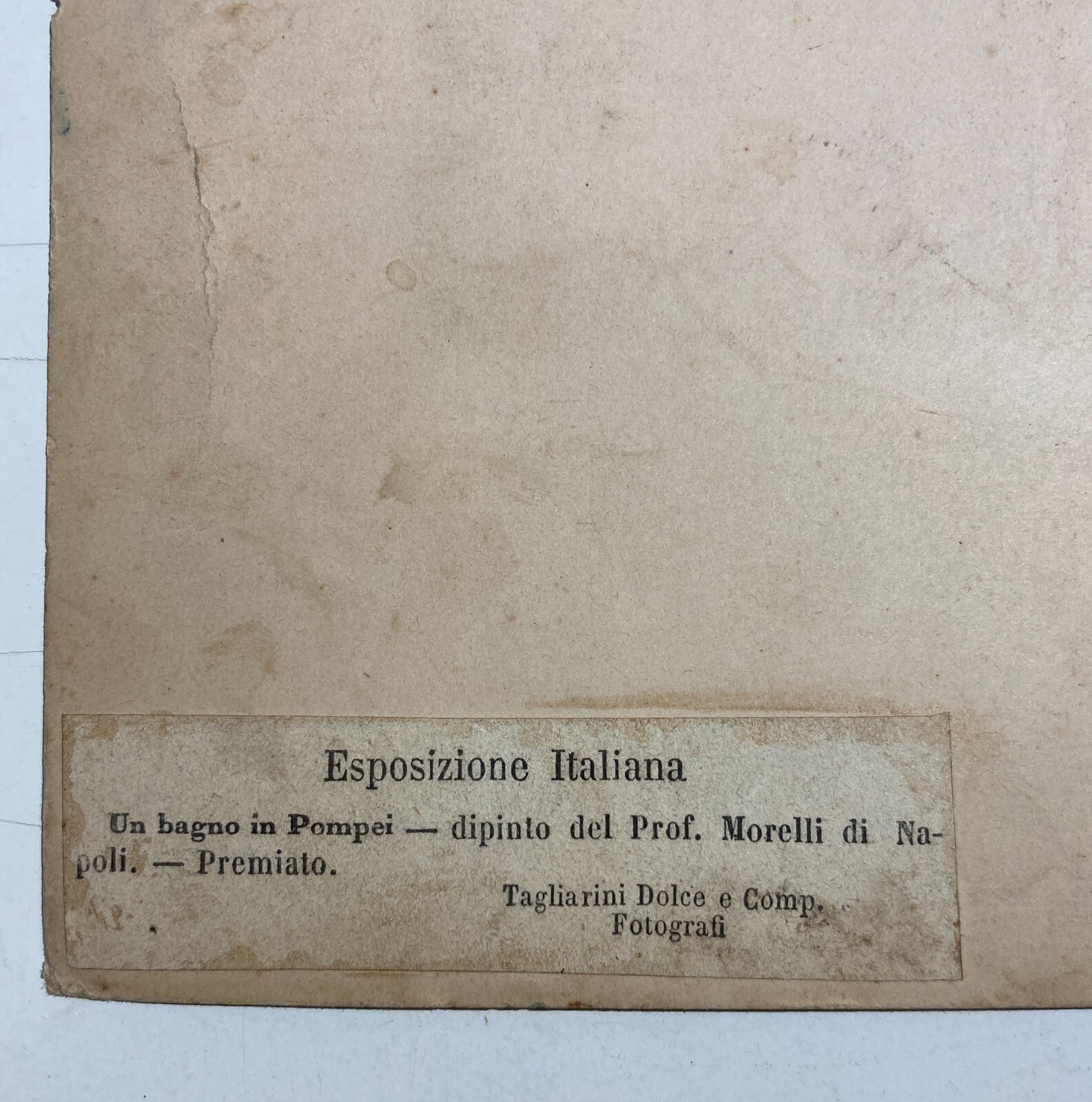 Domenico Morelli, Bagno A Pompei. Fotografia Originale Di Tagliarini Dolce