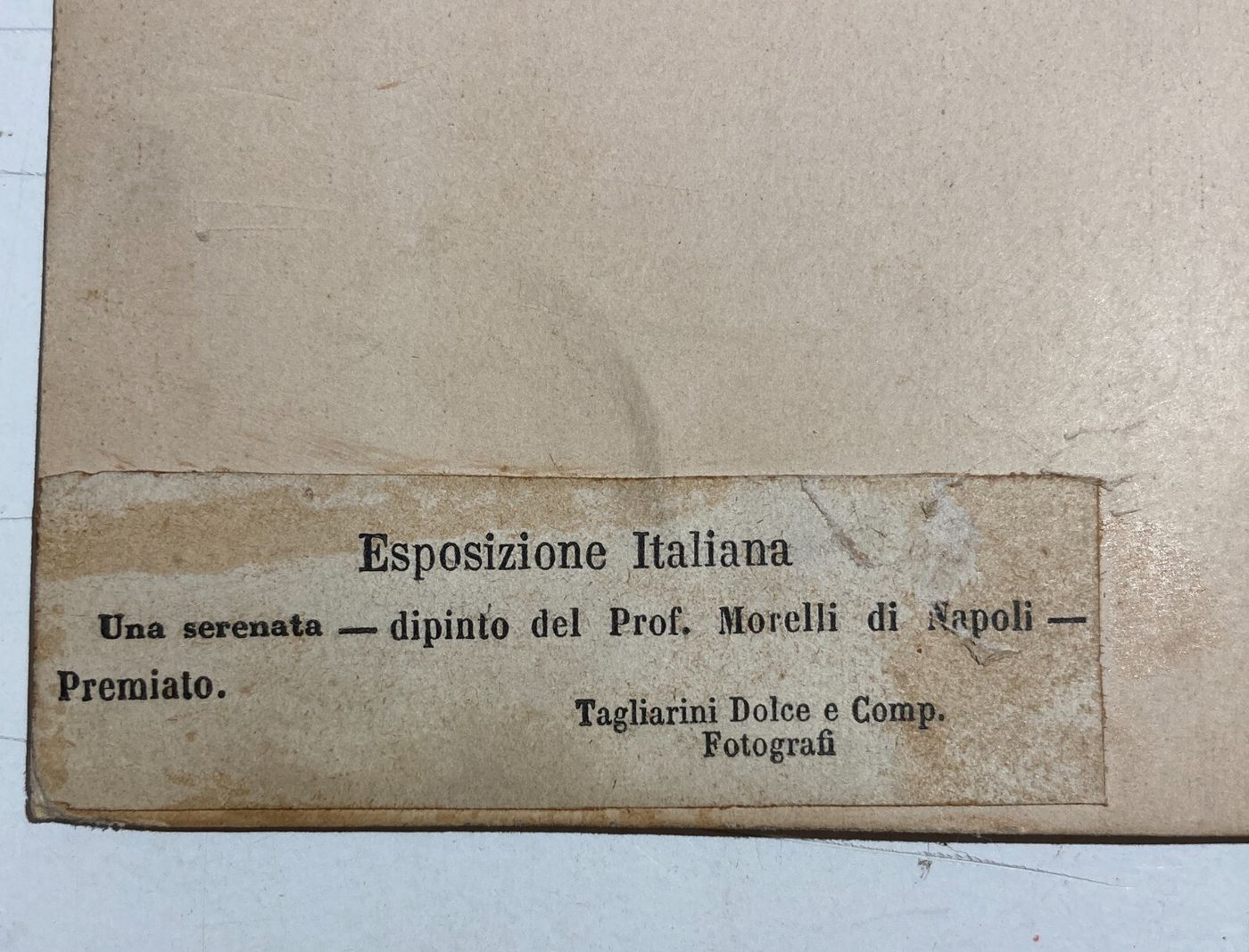 Domenico Morelli, "Una Serenata": Fotografia Originale Tagliarini Dolce