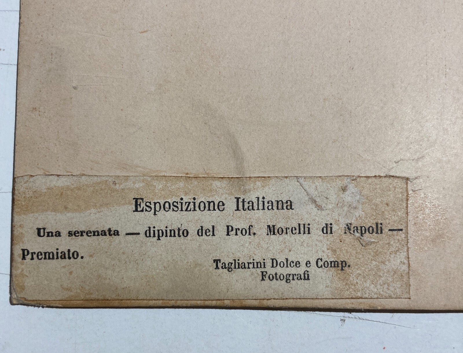 Domenico Morelli, "Una Serenata": Fotografia Originale Tagliarini Dolce