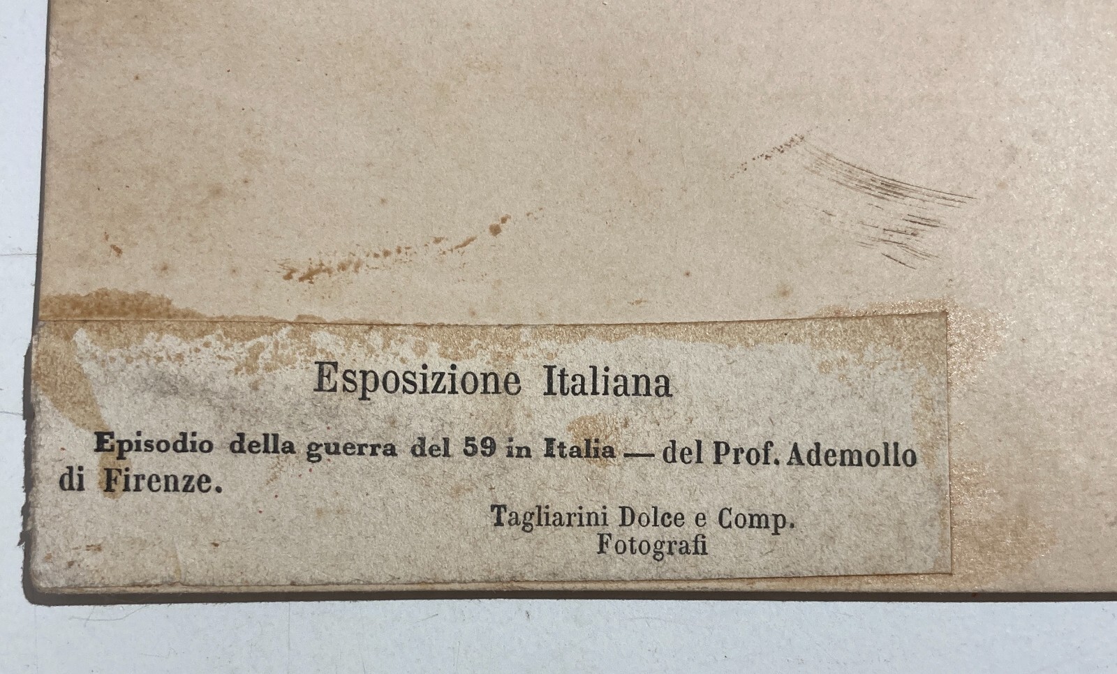 Arte Risorgimento, Opera Di Carlo Ademollo, Fotografia Originale Tagliarini Dolce, Sicilia, Fine '800