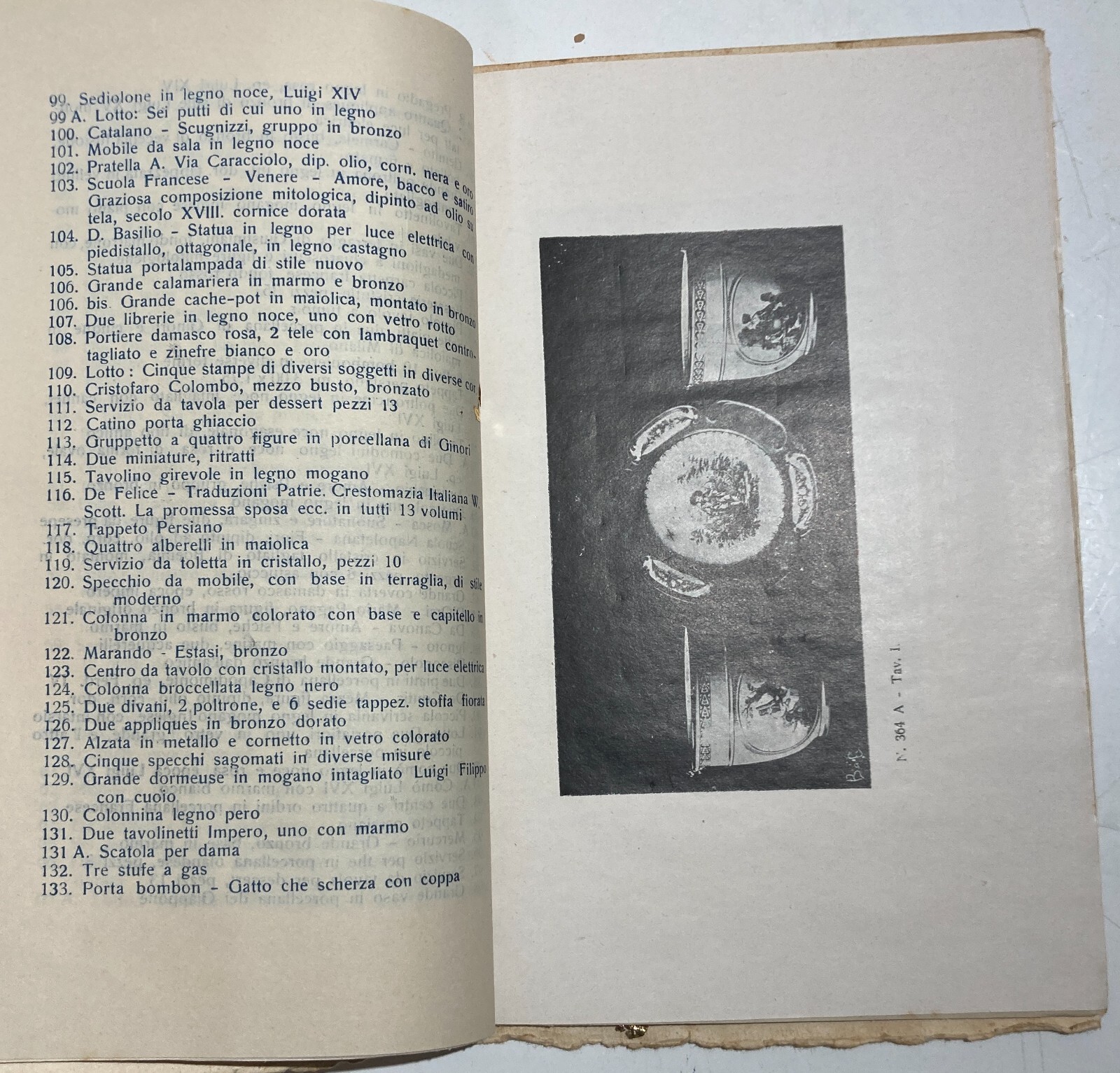 Arte Antica, Dipinti, Ceramiche, Mobili: Catalogo Vendita Quercia. Napoli, 1922, Galleria Corona