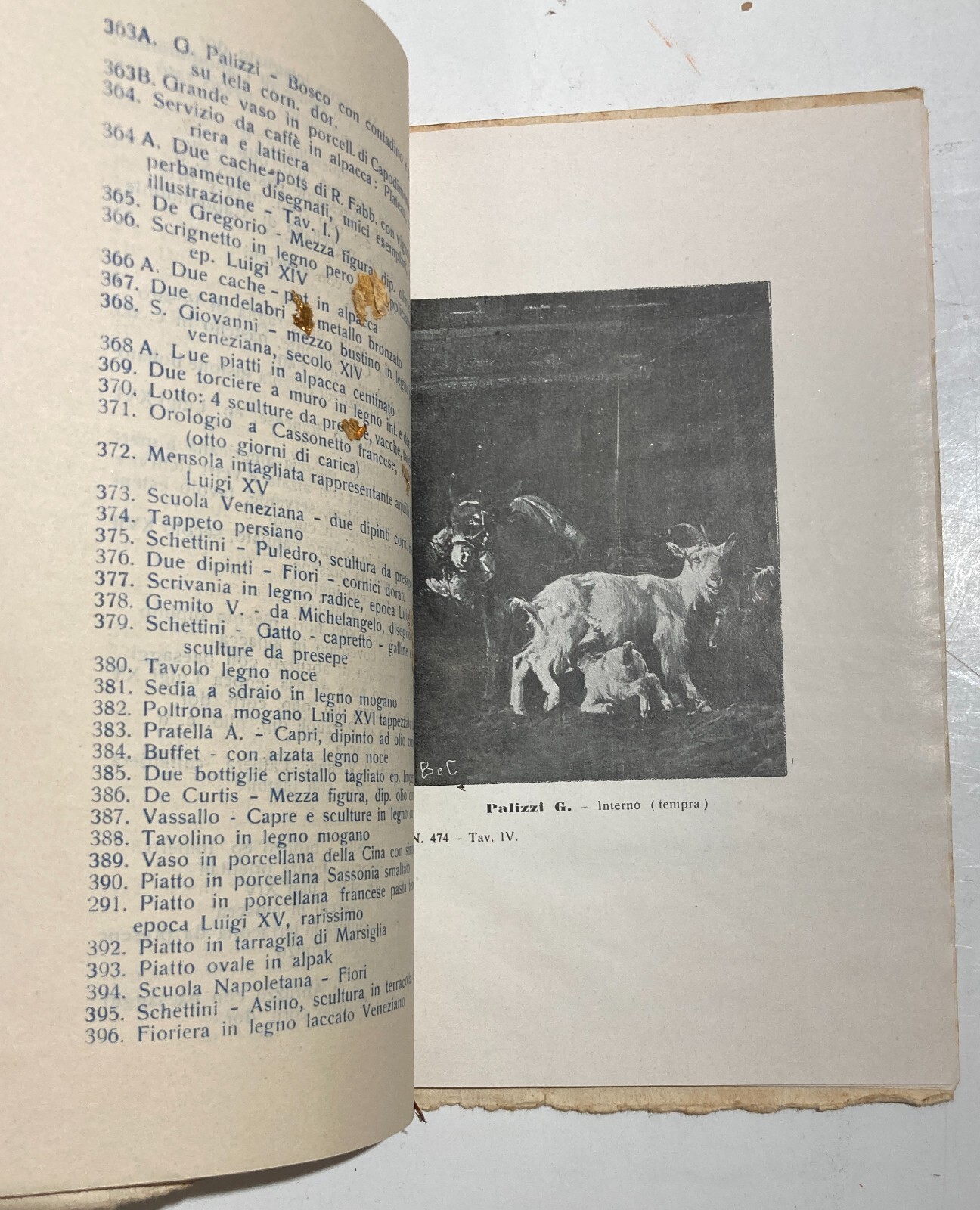 Arte Antica, Dipinti, Ceramiche, Mobili: Catalogo Vendita Quercia. Napoli, 1922, Galleria Corona