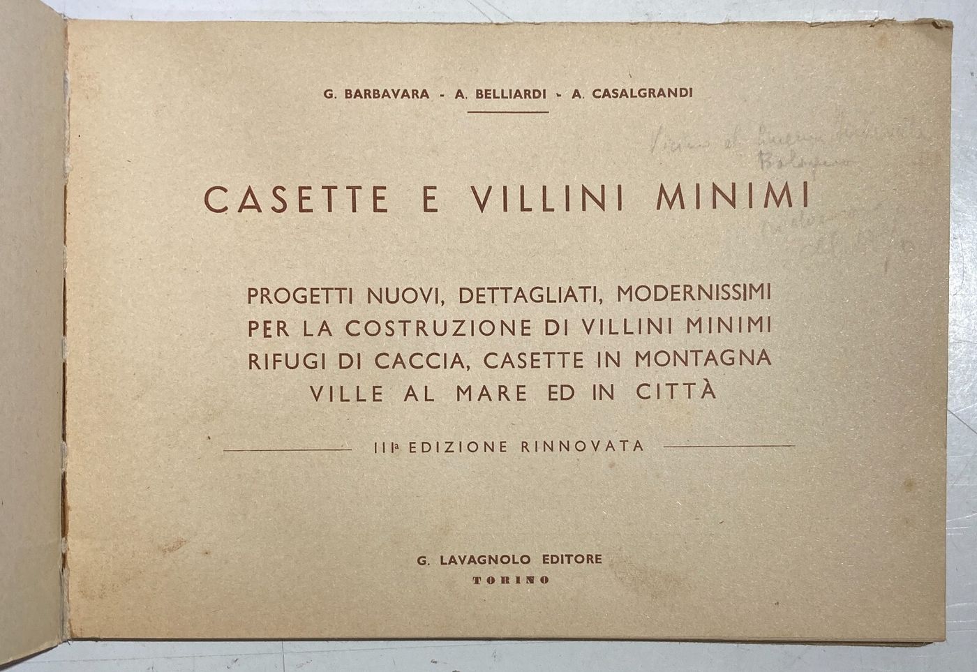 Architettura, Ingegneria: Casette E Villini Minimi (Barbavara   Belliardi   Casalgrandi)