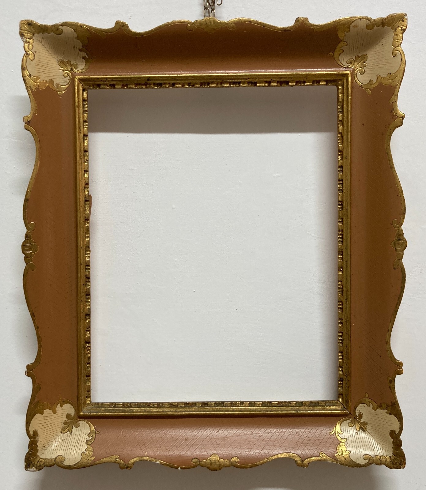 Cornice Decorativa d'Epoca In Legno Dorato E Laccato