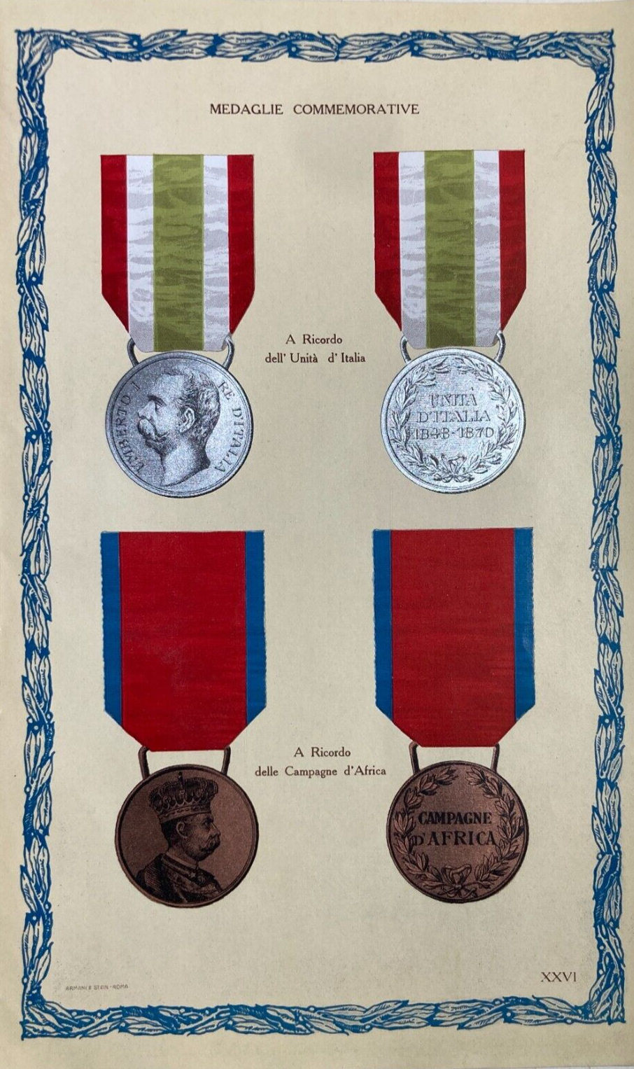 Araldica, Militaria E Medaglie Commemorative: Unità d'Italia E Campagne D'Africa