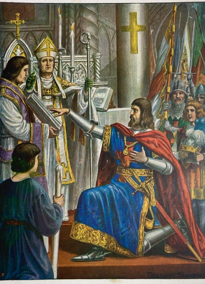 Illustrazione A Colori: Scarpelli E Il Giuramento Della Lega Lombarda A San Zenone In Mosio (Mantova)