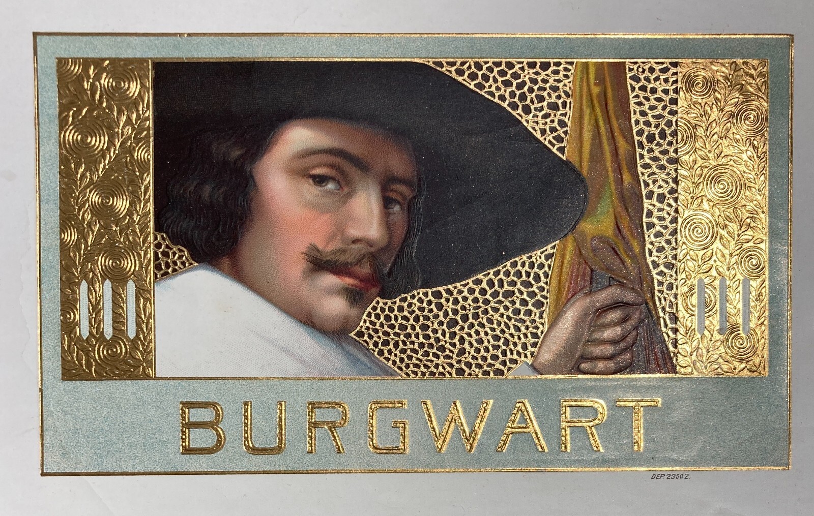 Tabacco, Fumo: Antica Stampa Pubblicitaria. Cromolitografia Con Dorature. Burgwart