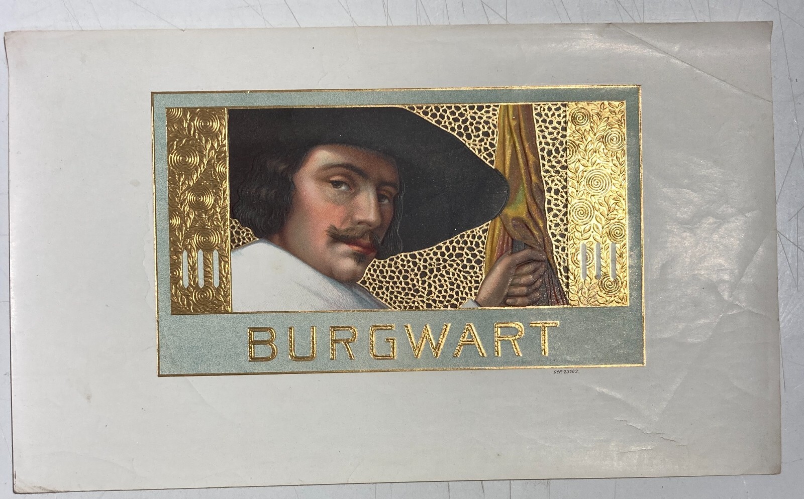 Tabacco, Fumo: Antica Stampa Pubblicitaria. Cromolitografia Con Dorature. Burgwart