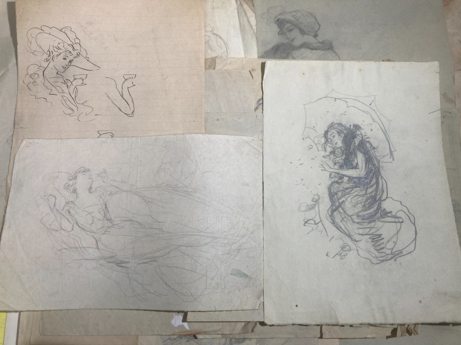 Rara Raccolta Di Schizzi E Disegni Di Donne, Napoli, Pietro Scoppetta (attr.)