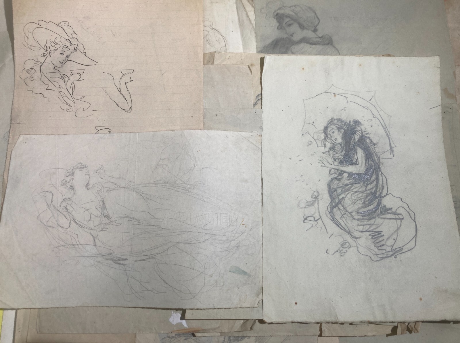 Rara Raccolta Di Schizzi E Disegni Di Donne, Napoli, Pietro Scoppetta (attr.)