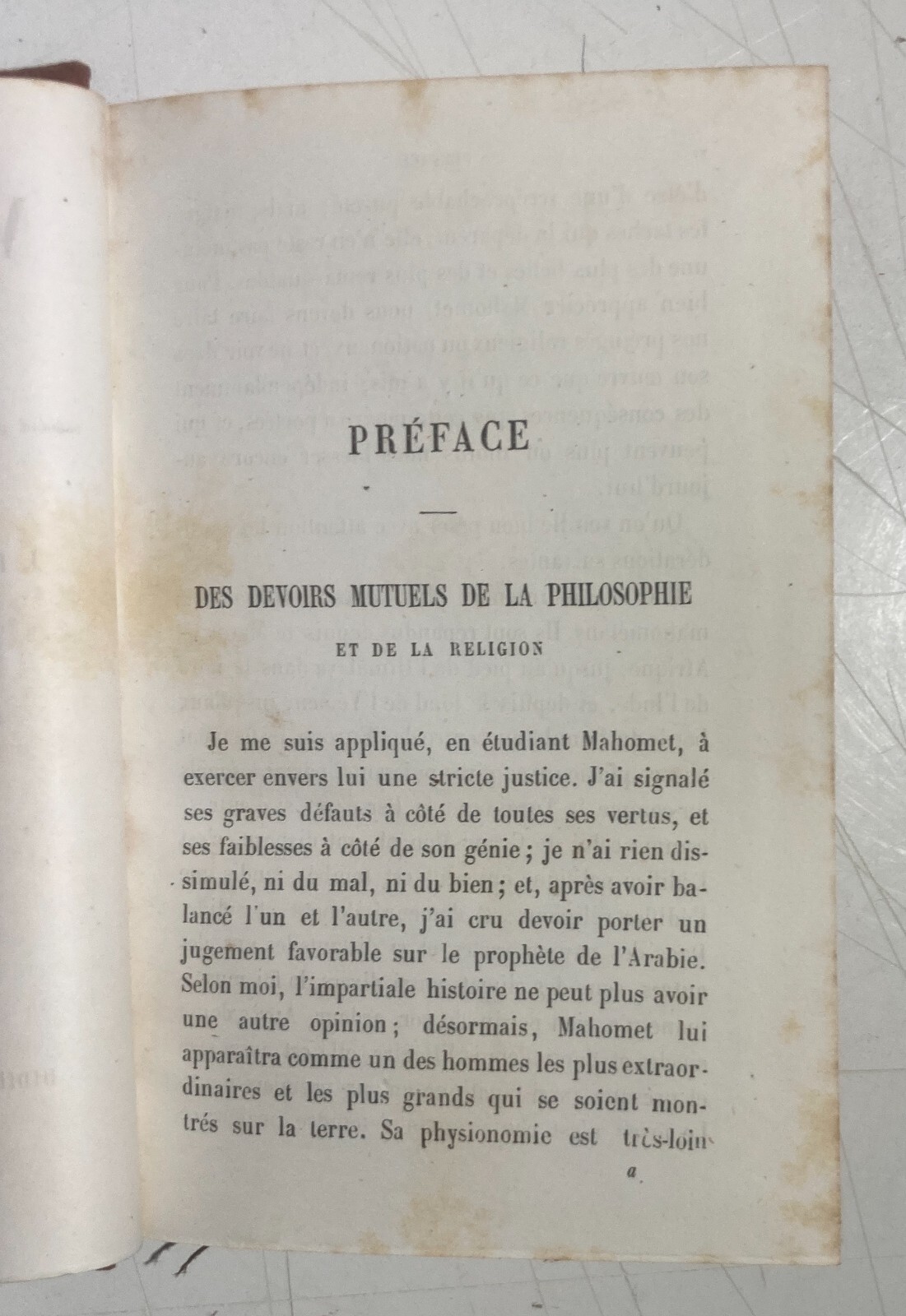Islam, Maometto, Corano, Filosofia, Religione. Antica Edizione Francese, 1865