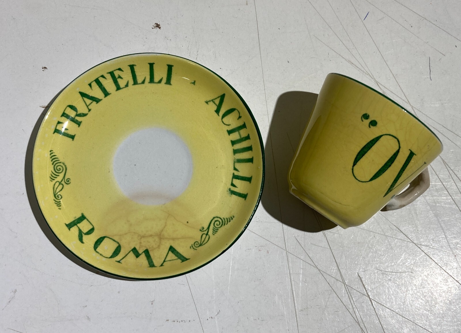Roma   Antica Ceramica Pubblicitaria   Fratelli Achilli   Tazzina Con Piattino