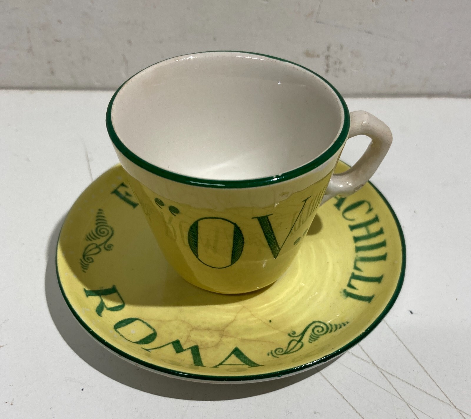 Roma   Antica Ceramica Pubblicitaria   Fratelli Achilli   Tazzina Con Piattino