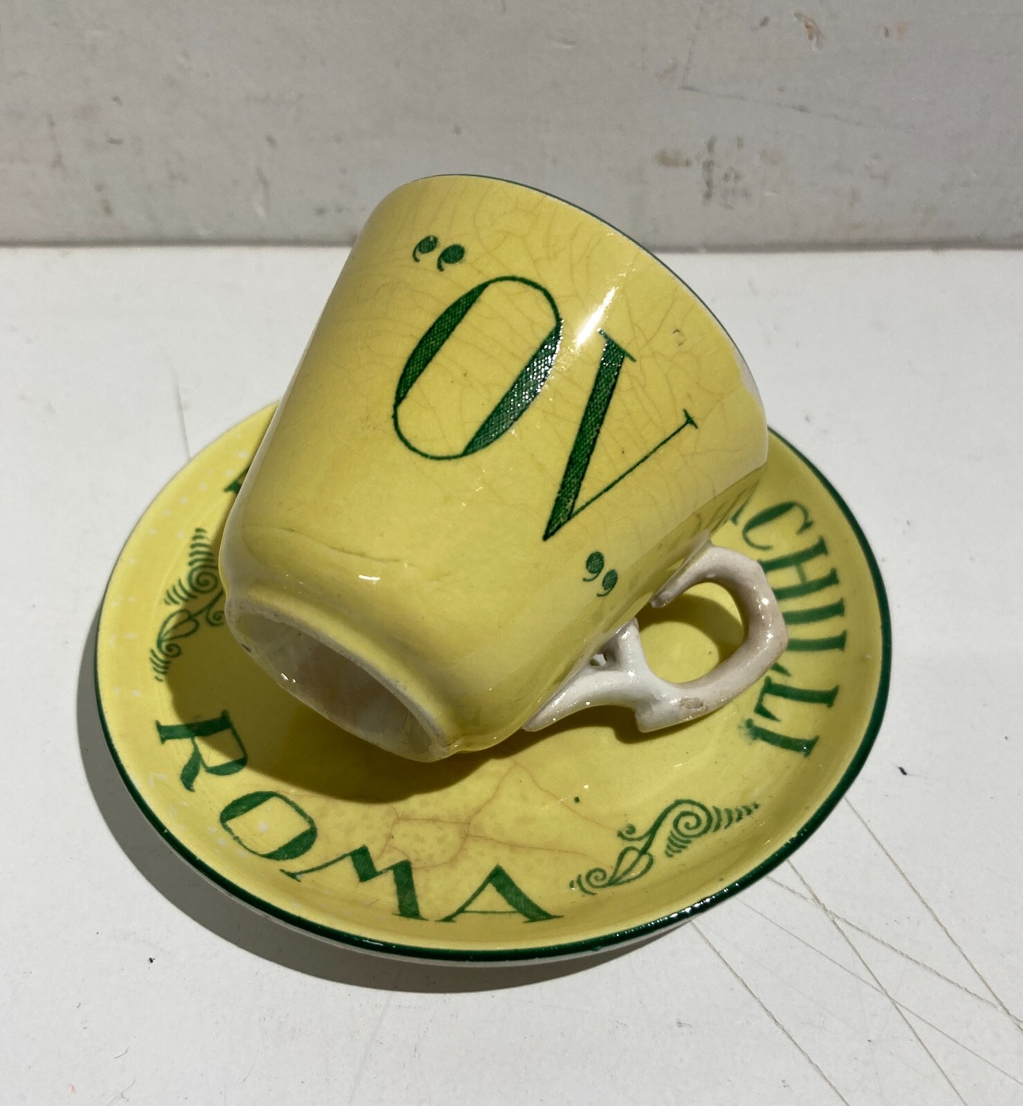 Roma   Antica Ceramica Pubblicitaria   Fratelli Achilli   Tazzina Con Piattino
