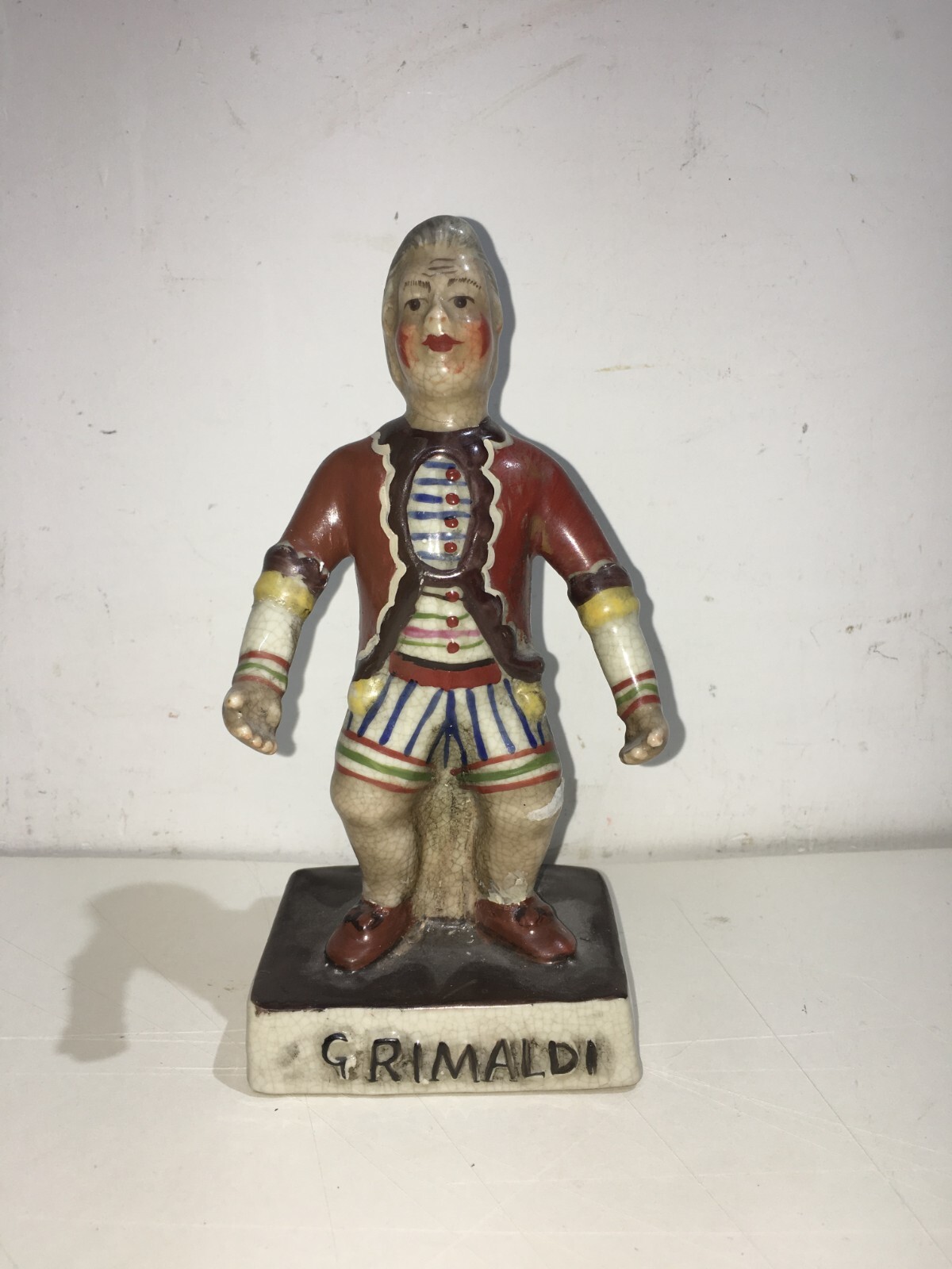 Statuetta In Ceramica Raffigurante Il Clown Giuseppe Grimaldi