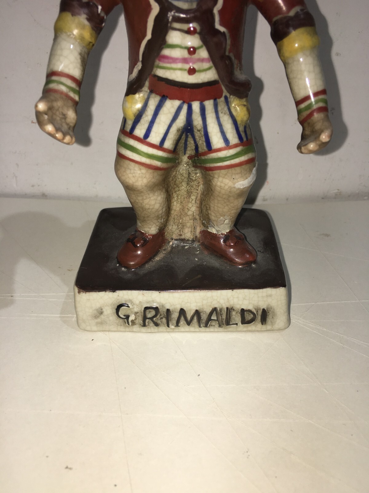 Statuetta In Ceramica Raffigurante Il Clown Giuseppe Grimaldi