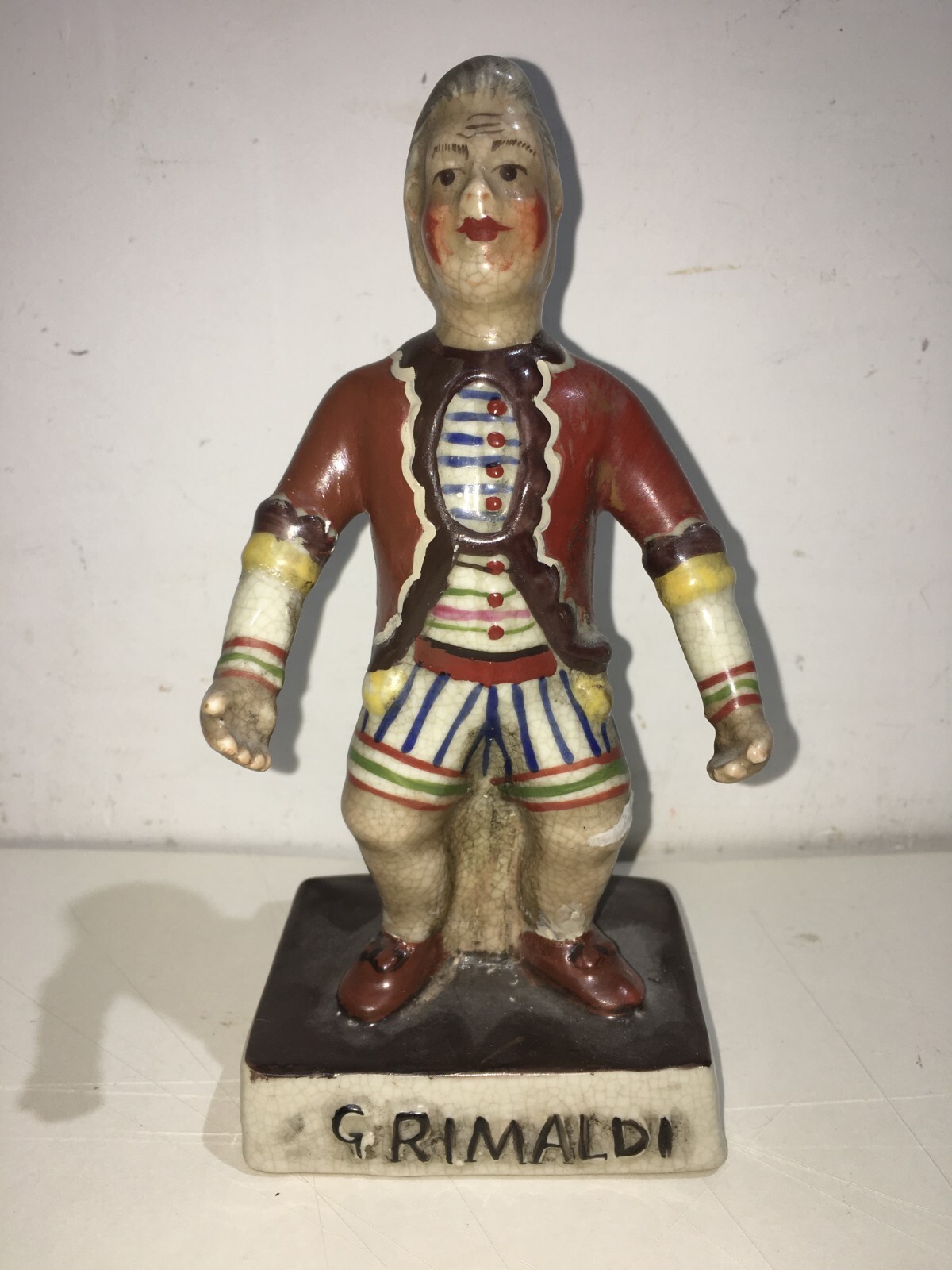 Statuetta In Ceramica Raffigurante Il Clown Giuseppe Grimaldi