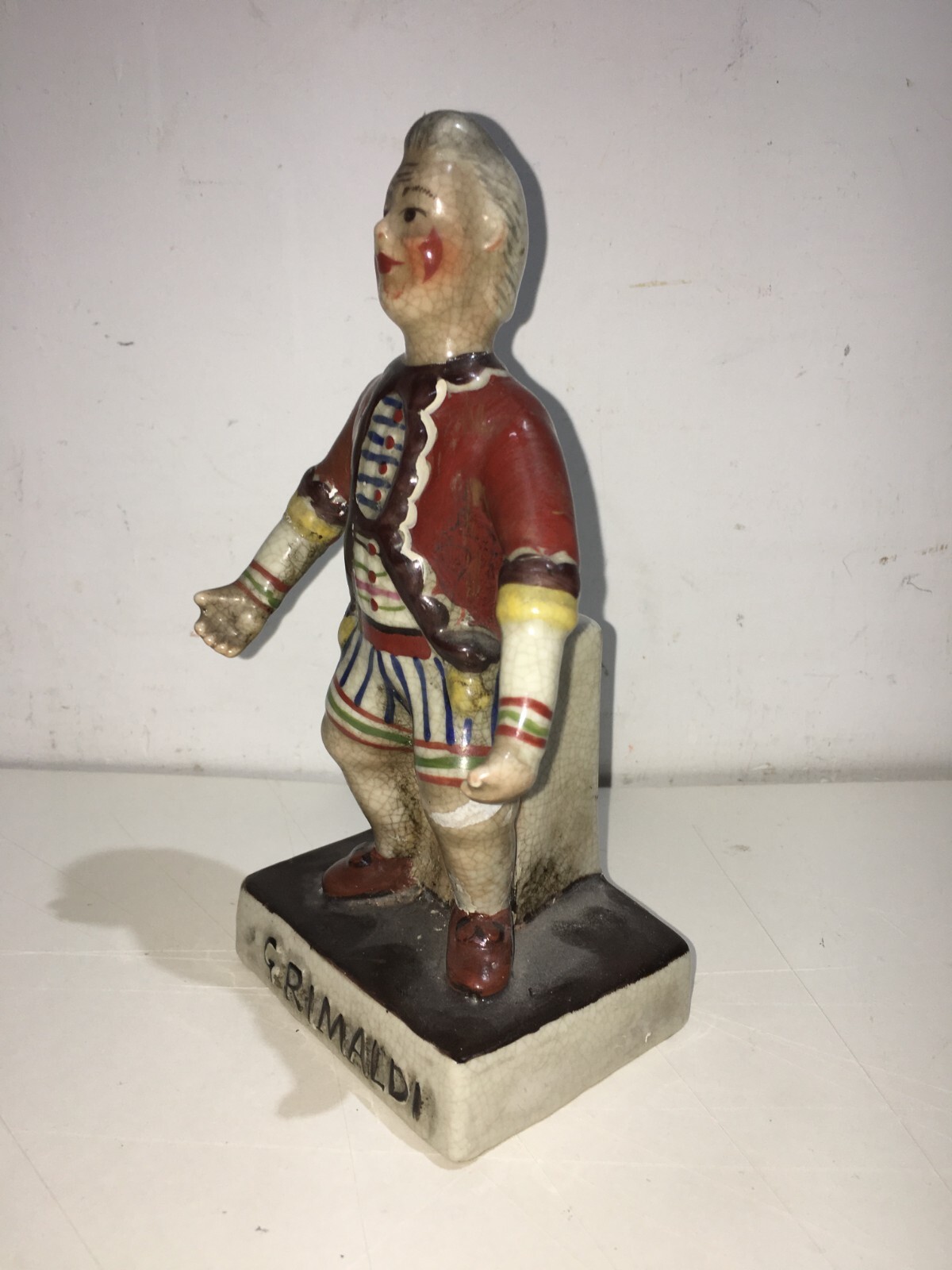 Statuetta In Ceramica Raffigurante Il Clown Giuseppe Grimaldi