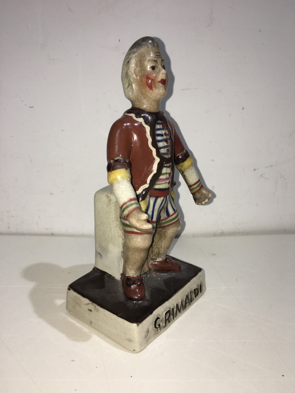 Statuetta In Ceramica Raffigurante Il Clown Giuseppe Grimaldi