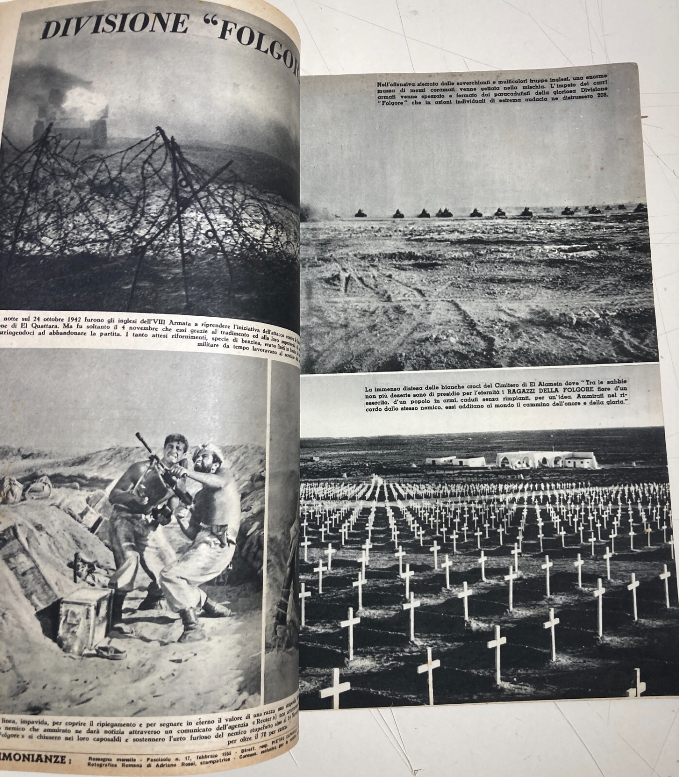Militaria Africa Colonie Tobruk El Alamein Battaglia Nel Deserto Illustrato 1955