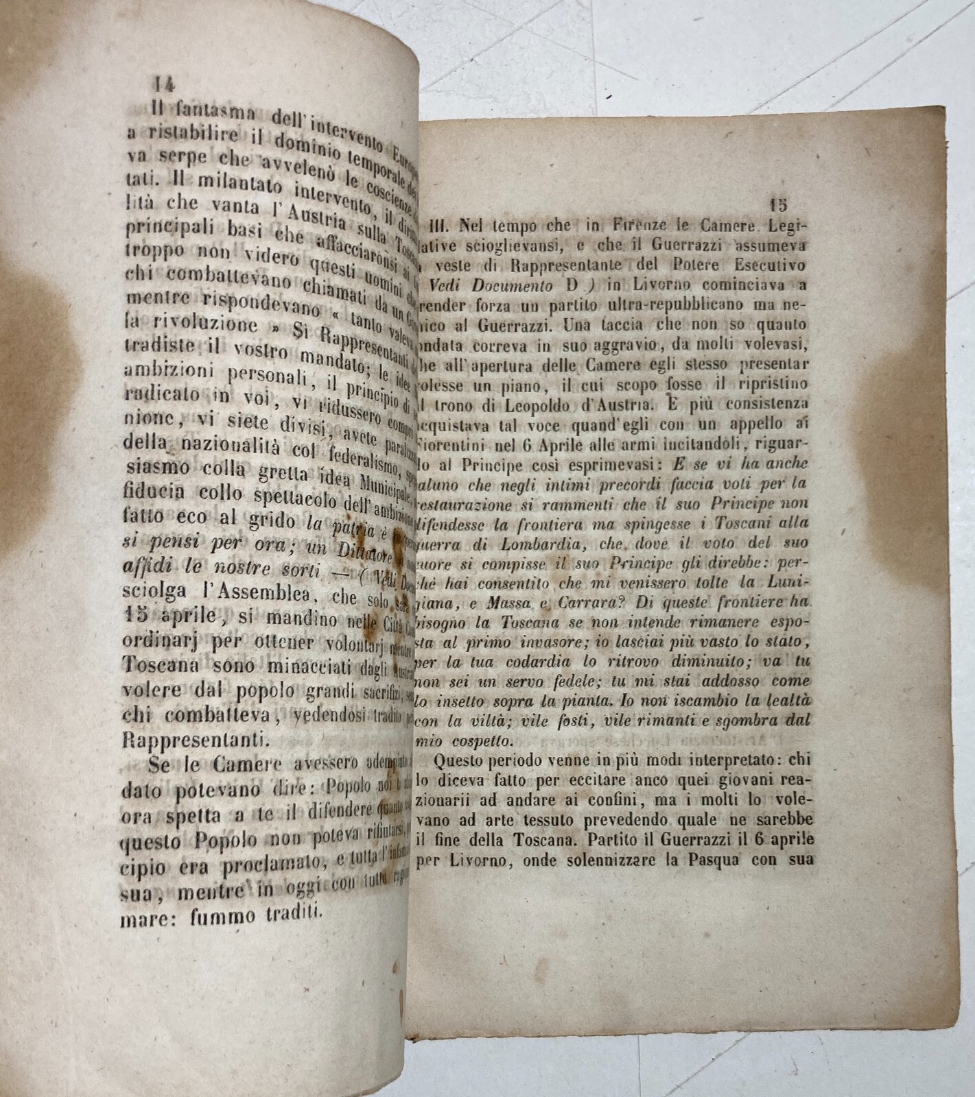 Risorgimento: Toscana, Livorno 1849. Diario Di Un Testimone Oculare