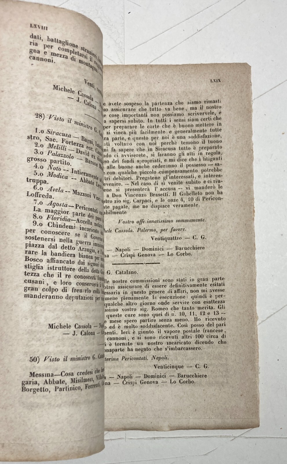 Risorgimento. Sicilia. Palermo. Processo Fortezza. Consiglio Di Guerra. Rara Edizione