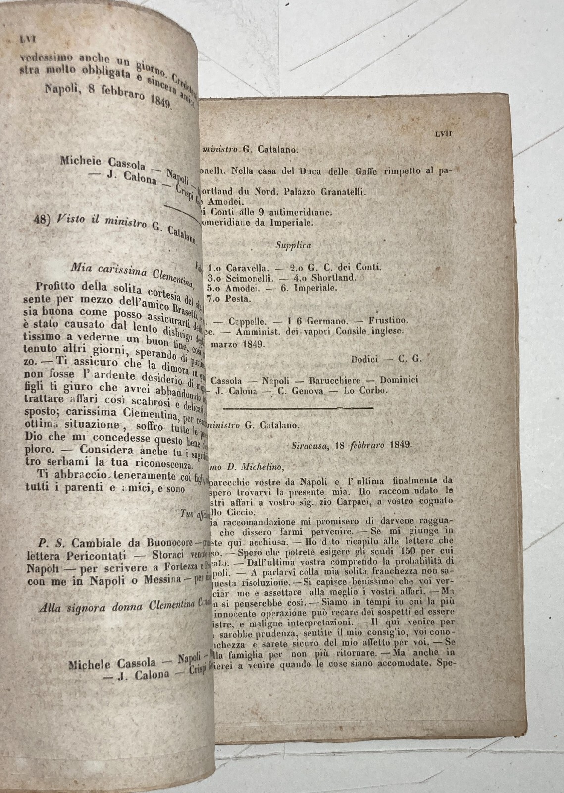Risorgimento. Sicilia. Palermo. Processo Fortezza. Consiglio Di Guerra. Rara Edizione