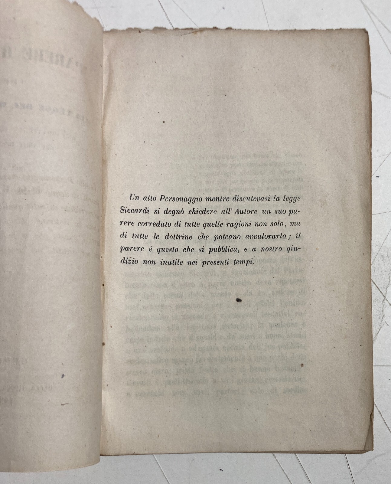 Liguria, Genova: Giuridica, Legge Siccardi. Antica Edizione, 1850. Avvocato Canale