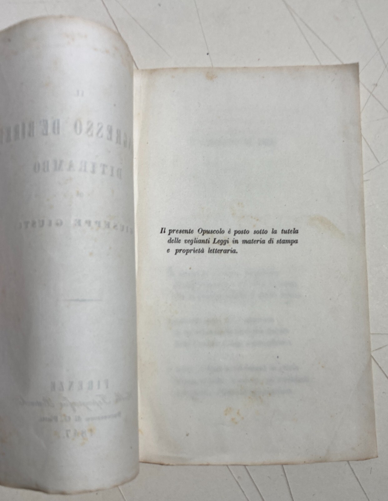 Giuseppe Giusti, Il Congresso De' Birri: Ditirambo. 1847