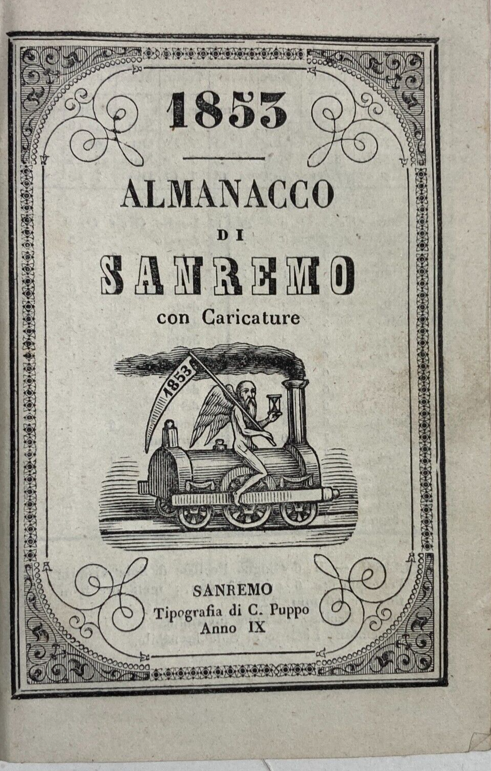 Umorismo, Satira, Politica, Risorgimento: Antico Almanacco Di Sanremo, Liguria, 1853