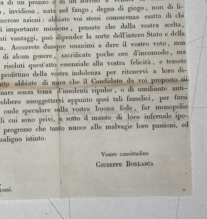 Liguria, Savona, Politica, Risorgimento, Elezione Deputati, Borlasca, 1848